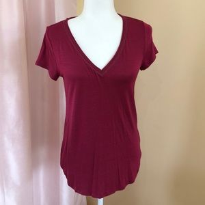 WHBM every day burgundy tee size xs.
